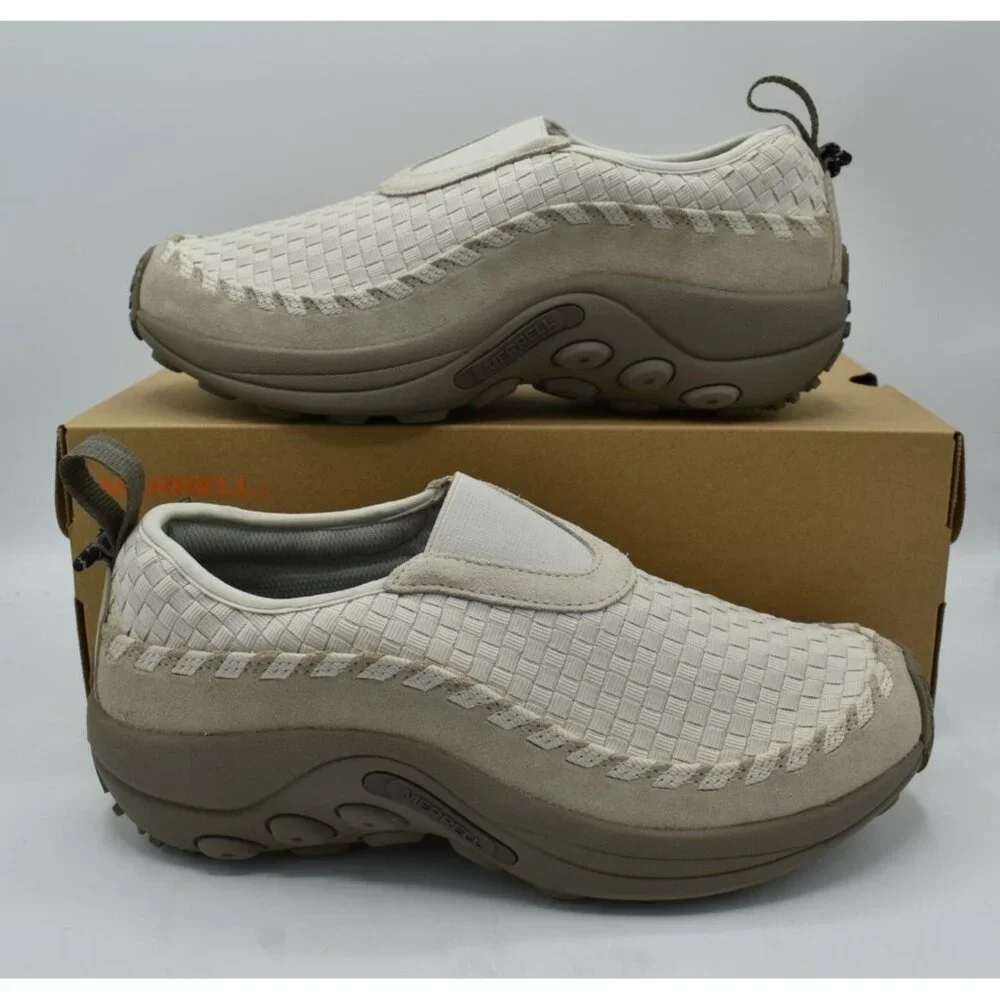 Merrell Mens Size 8.5 Jungle Moc EVO Woven SE Parchment Slip‎ On Shoes Sneakers
